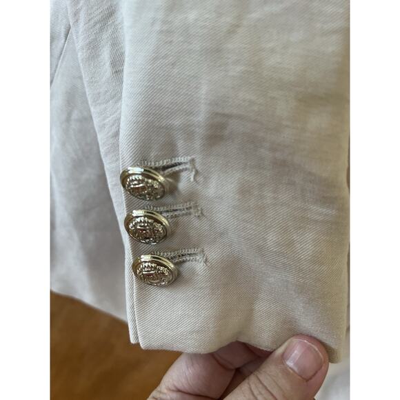 Karl Lagerfeld Women's Paris Sailor Collared Double-Breasted Blazer Bone Size 8 - Picture 7 of 16